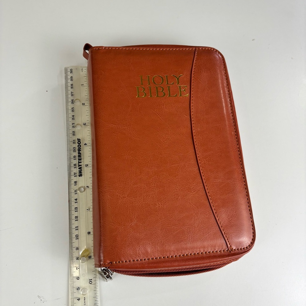 Brown Leather Bible case Cover NWT - Picture 10 of 12